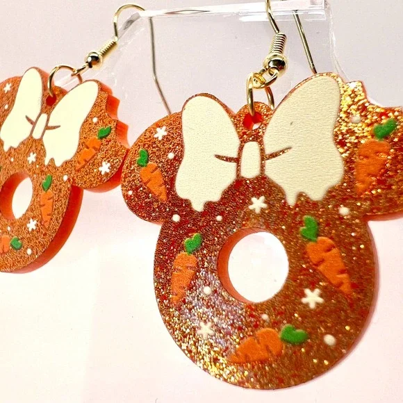 Mickey Carrot Cake Earrings - Mickey Mouse - Fall Earrings - Halloween Earrings - Picture 6 of 9